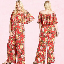 Load image into Gallery viewer, Red Floral Jumpsuit
