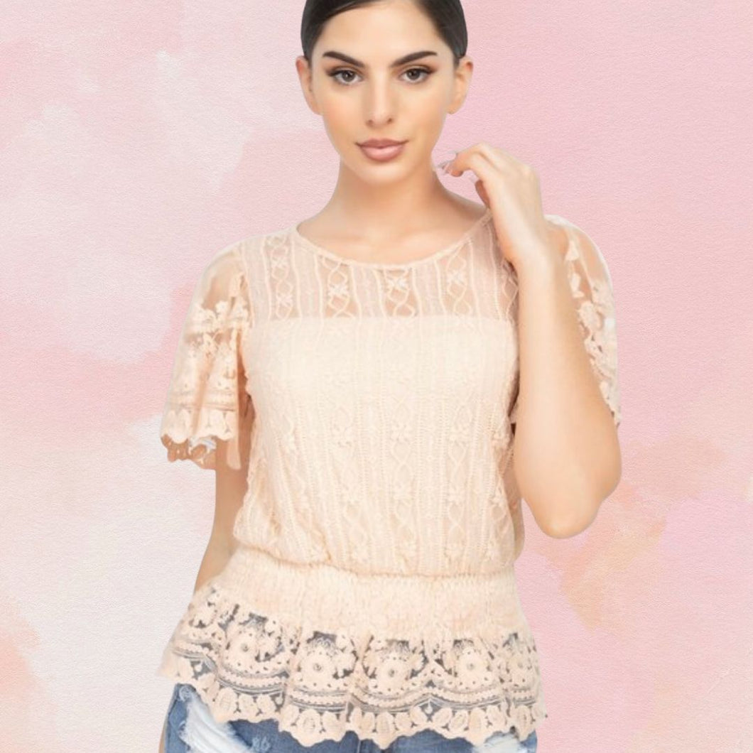 Beige Lace Blouse