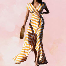 Load image into Gallery viewer, Yellow/White Stripes Dress
