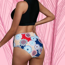 Load image into Gallery viewer, Black-Blue Abstract Swimwear

