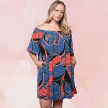 Load image into Gallery viewer, Abstract Navy Plus Dress
