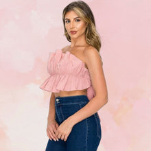 Load image into Gallery viewer, Rose Ruffled Crop Top
