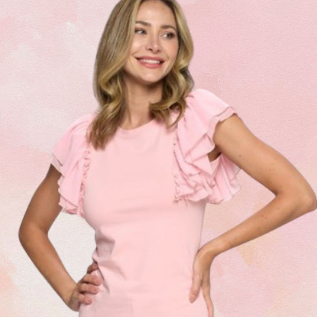Rose Ruff Top