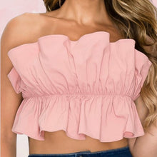 Load image into Gallery viewer, Rose Ruffled Crop Top
