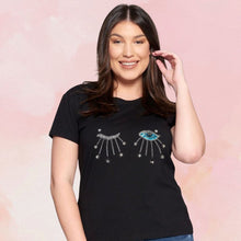 Load image into Gallery viewer, Black Eye Rhinestone Top
