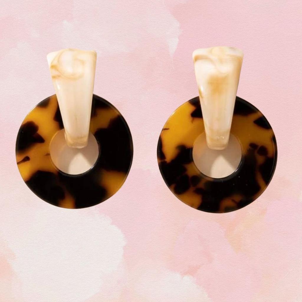 Marble Circle Earring