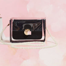Load image into Gallery viewer, Black &amp; Pearl Clear Purse
