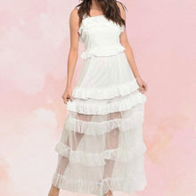 Load image into Gallery viewer, White Ruffle Maxi Dress
