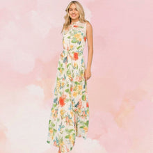 Load image into Gallery viewer, Beige Floral Maxi Dress
