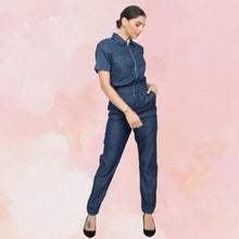 Load image into Gallery viewer, Denim Jogger Jumpsuit
