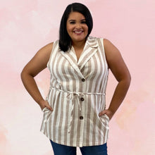 Load image into Gallery viewer, Beige Striped Vest
