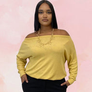 Mustard Off Shoulder Top - YouBoutiquepr