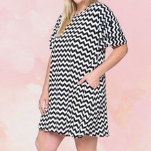 Load image into Gallery viewer, Black Chevron Dress
