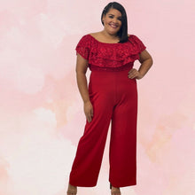 Load image into Gallery viewer, Red Lace Jumpsuit
