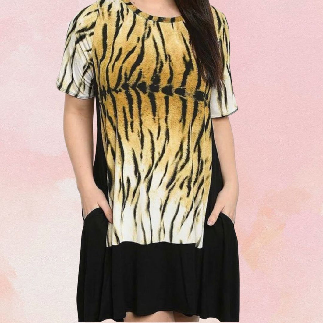 Black Animal Print Dress
