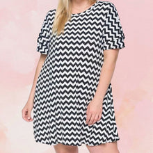 Load image into Gallery viewer, Black Chevron Dress
