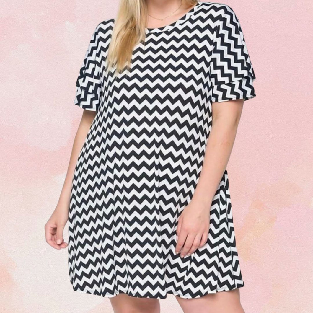Black Chevron Dress