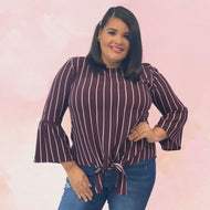 Burgundy Stripes Blouse