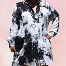 Load image into Gallery viewer, Tie Dye Black &amp; White Dress
