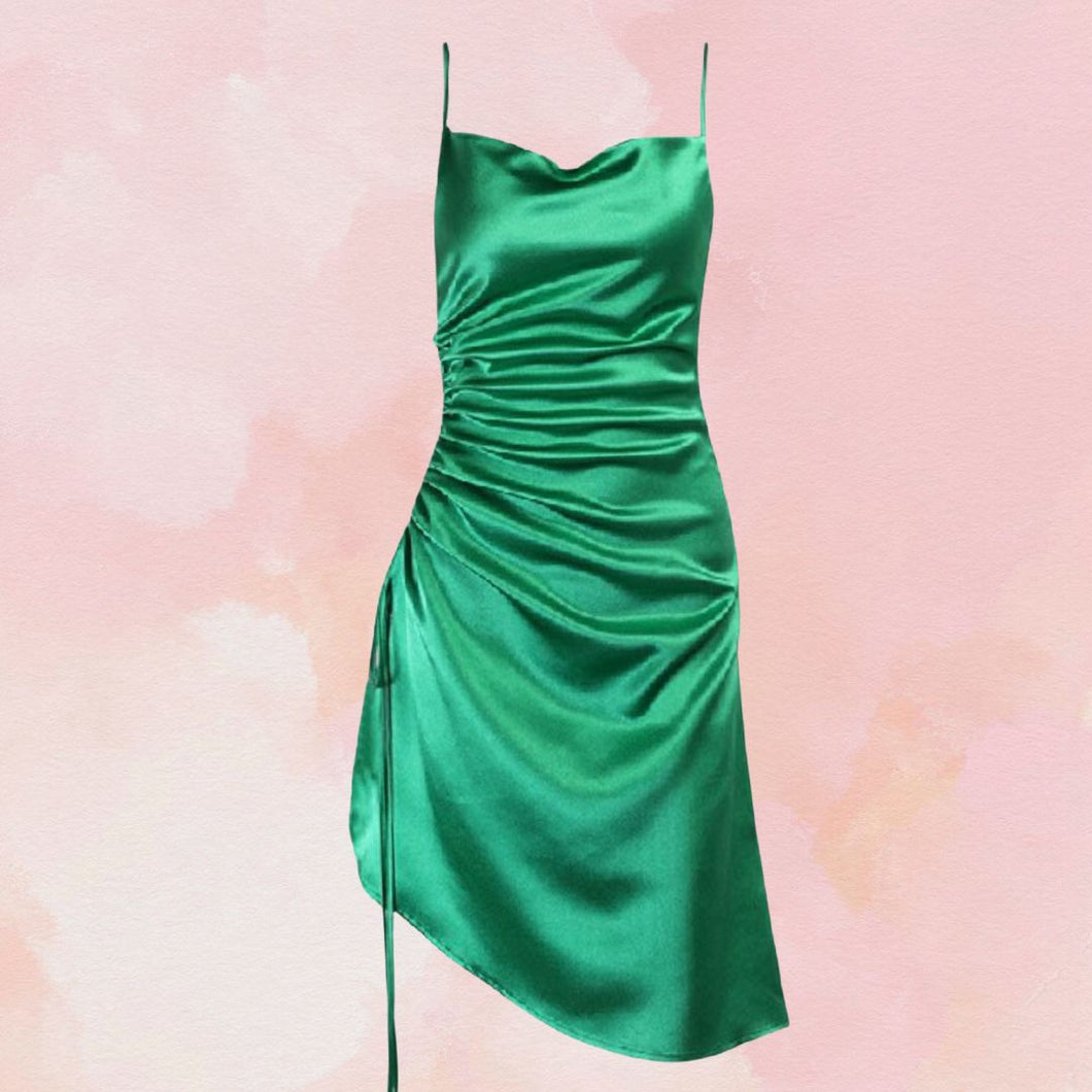 Green Satin Dress