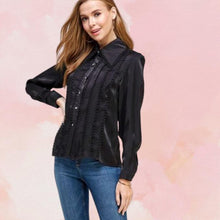 Load image into Gallery viewer, Black Long Sleeve Blouse
