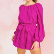 Fuchsia Long Sleeve Romper