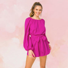 Load image into Gallery viewer, Fuchsia Long Sleeve Romper
