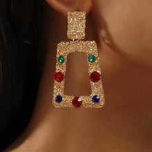 Load image into Gallery viewer, Square Color Gold Earring
