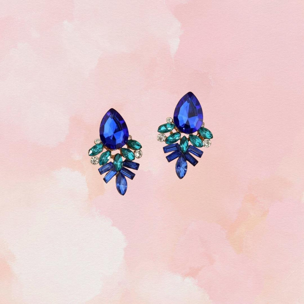 Blue Rhinestones Earrings
