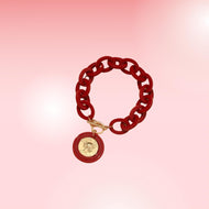 Beige/Wine Medallion Bracelet