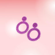 Purple Round Earring