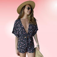 Black Floral Romper