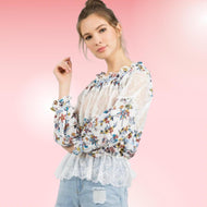 Floral Lace Blouse - YouBoutiquepr