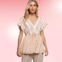 Load image into Gallery viewer, Coral Floral Blouse
