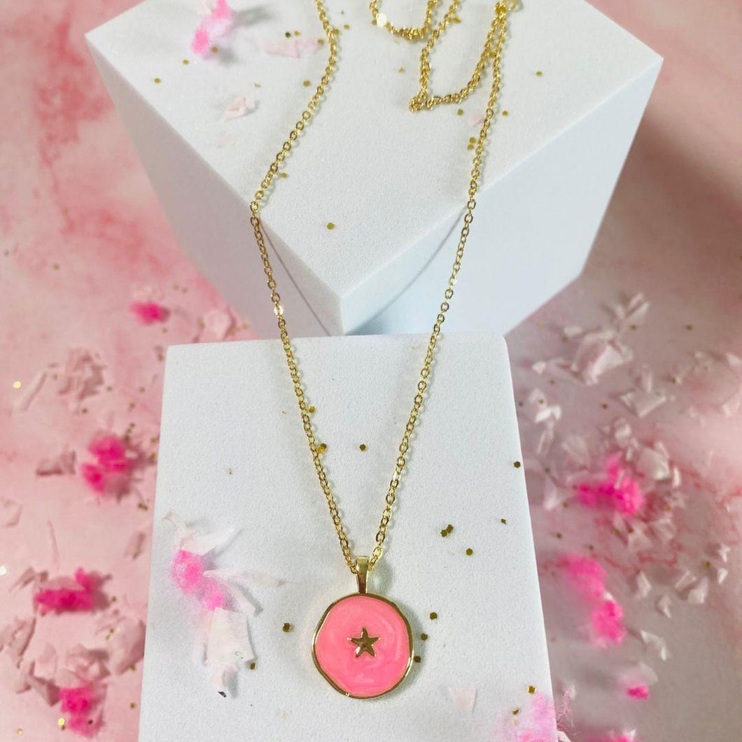 Pink Star Gold Necklace