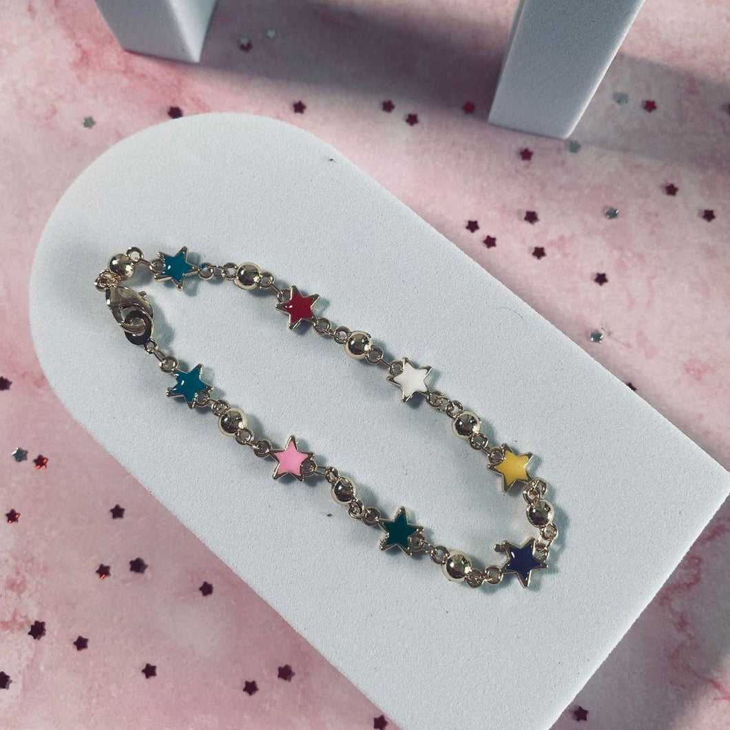 Colorful Stars Gold Bracelet