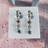 Colorful Stars Gold Earrings