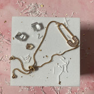 Gold Adjustable Pin Bracelet