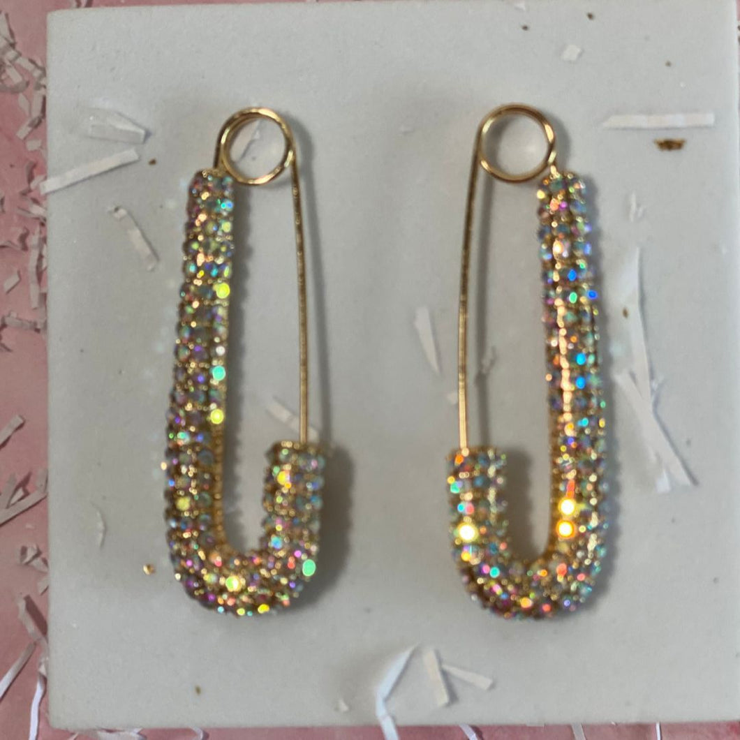 Big Diamond Pin Earrings