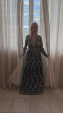 Load and play video in Gallery viewer, Black Gold Lace Dress

