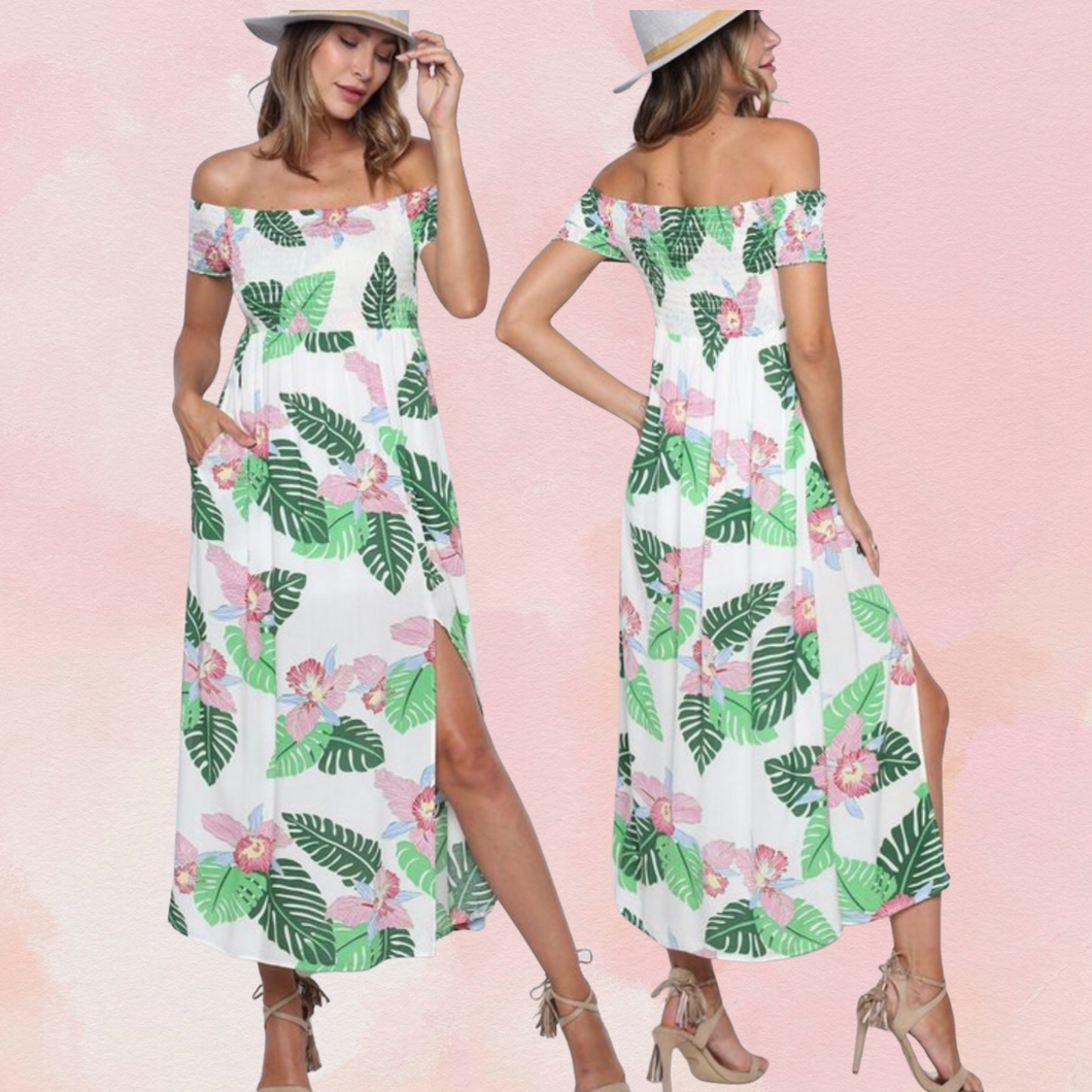 Floral White Dress