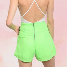 Load image into Gallery viewer, White &amp; Green Neon Romper
