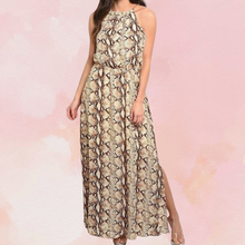 Load image into Gallery viewer, Snake Halter Maxi Dress
