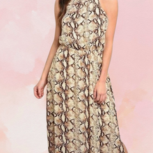 Load image into Gallery viewer, Snake Halter Maxi Dress
