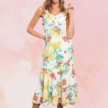 Load image into Gallery viewer, Cutout White Floral Dress
