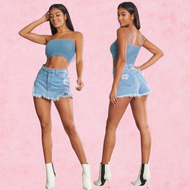 Light Denim Skort