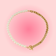 Pearl/Gold Chain Necklace