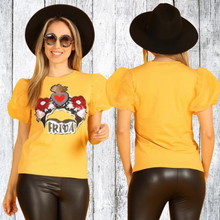 Load image into Gallery viewer, Mustard Floral Frida Top
