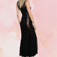 Load image into Gallery viewer, Black Maxi Dress with Lace Details
