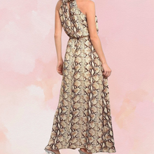 Load image into Gallery viewer, Snake Halter Maxi Dress
